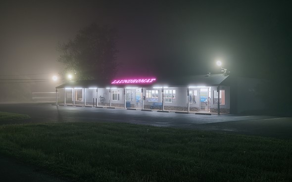 1 - Scott Pilla night building lit up foggy