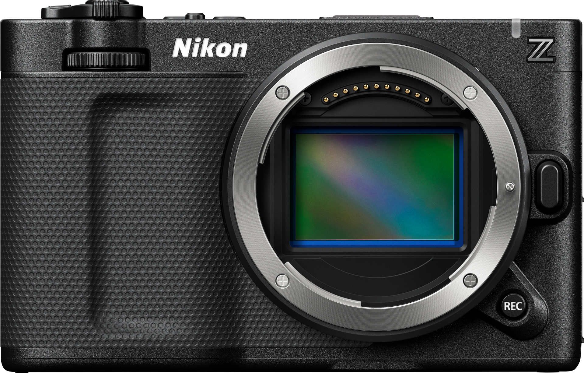 The front of the Nikon ZR with its sensor exposed.